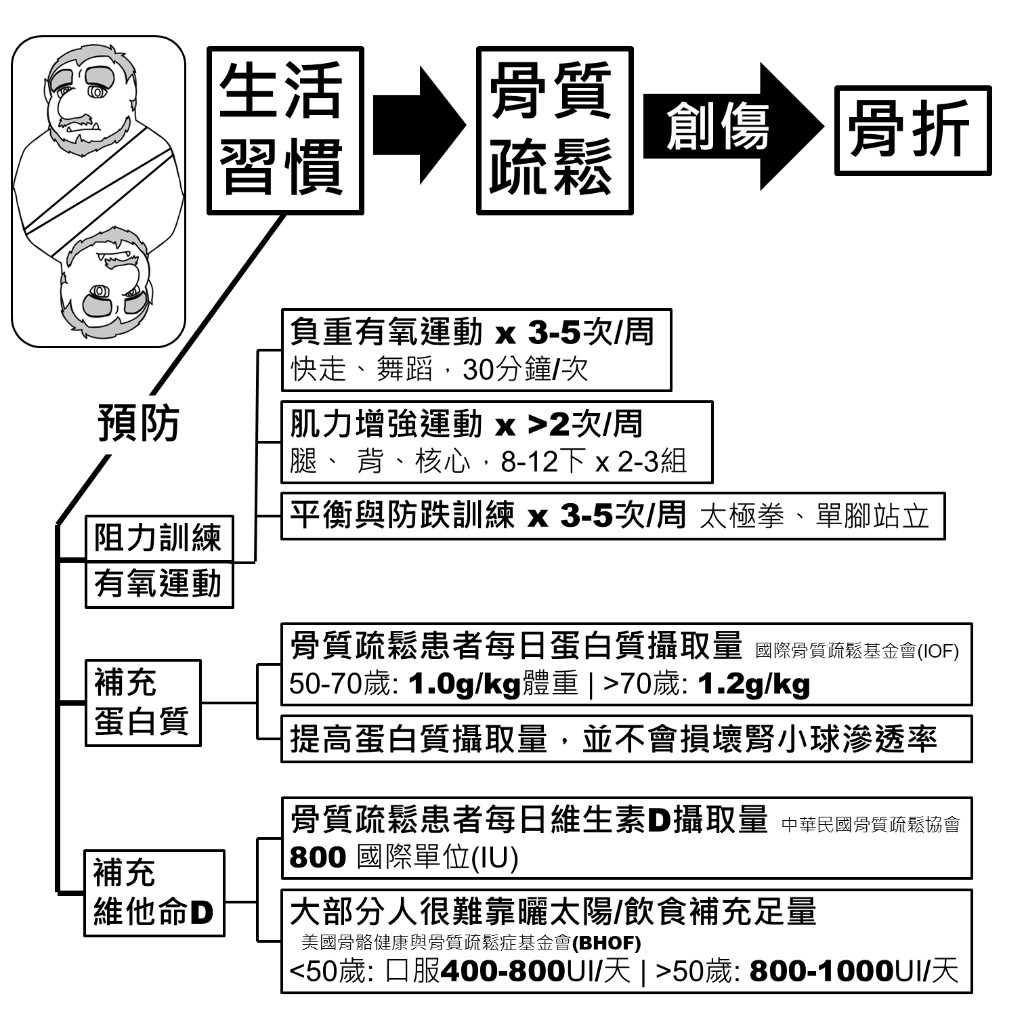 骨質疏鬆預防：阻力訓練、有氧運動、蛋白質與維他命D補充建議